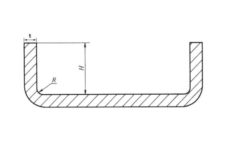 minimum height of bending